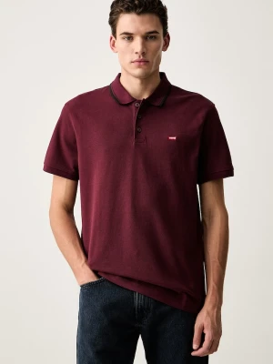 Levi's polo męskie bawełniane bordowy