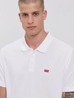 Levi's Polo męskie kolor biały gładki 35883.0003-Neutrals