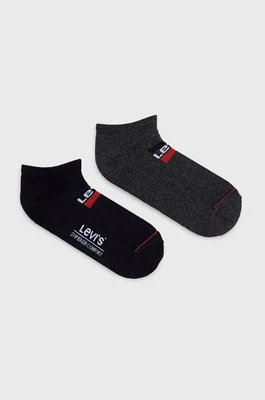 Levi's skarpetki (2-pack) męskie kolor czarny 37157.0766-midgreybla