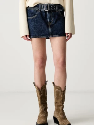 Levi's spódnica jeansowa BELTED MINI granatowy
