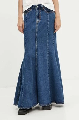 Levi's spódnica jeansowa kolor granatowy maxi rozkloszowana A8726