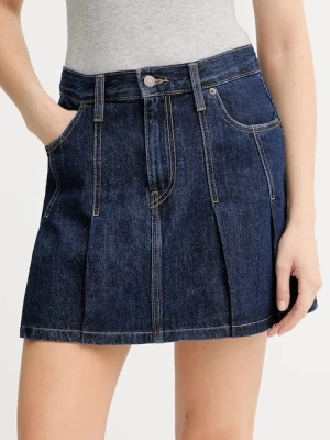 Levi's spódnica jeansowa kolor granatowy mini rozkloszowana 001VO