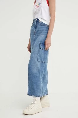 Levi's spódnica jeansowa kolor niebieski maxi prosta 0005S