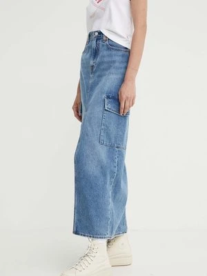 Levi's spódnica jeansowa kolor niebieski maxi prosta 0005S