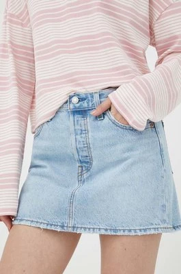 Levi's spódnica jeansowa kolor niebieski mini prosta