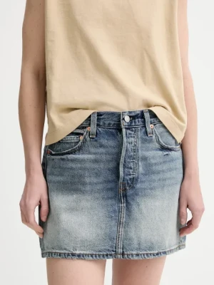 Levi's spódnica jeansowa kolor niebieski mini prosta