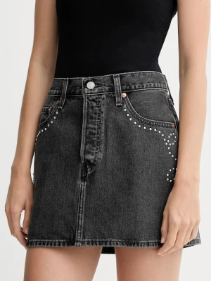Levi's spódnica jeansowa kolor szary mini prosta A4694