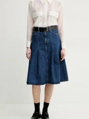 Zdjęcie produktu Levi's spódnica jeansowa PLEATED MIDI SKIRT kolor granatowy midi rozkloszowana 001VN