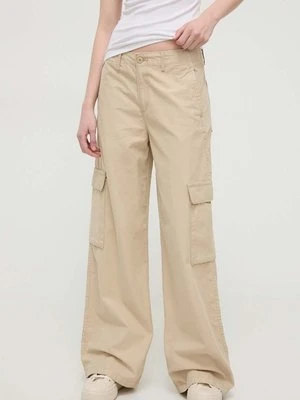 Levi's spodnie BAGGY CARGO damskie kolor beżowy szerokie high waist