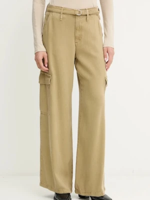Levi's spodnie BAGGY DAD CARGO damskie kolor zielony szerokie medium waist 003IN.0005