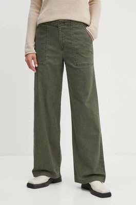Levi's spodnie damskie kolor zielony szerokie high waist SURPLUS STRAIGHT