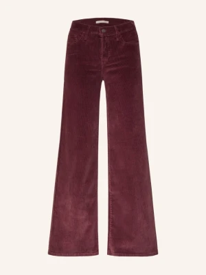 Levi's® Spodnie Typu Marlena 318 Shaping Wide Leg Z Sztruksu rot CIEMNOCZERWONY