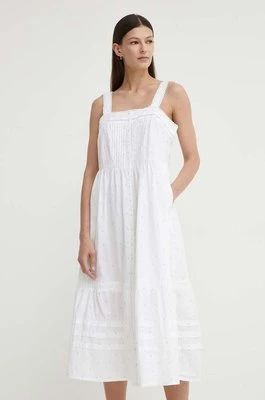 Levi's sukienka bawełniana kolor biały maxi rozkloszowana A8649