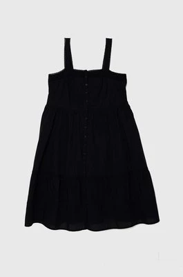Levi's sukienka bawełniana kolor czarny maxi rozkloszowana A8649