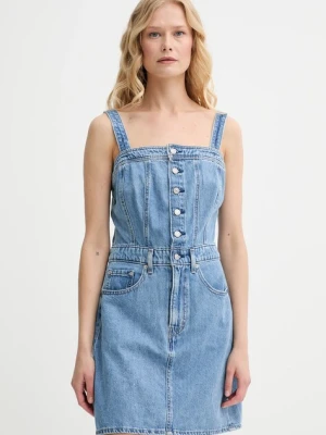 Levi's sukienka ICONIC BUTTON THRU DRESS kolor niebieski mini dopasowana 001WE