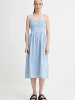 Levi's sukienka jeansowa ALESSIE BUSTIER DRESS kolor niebieski midi rozkloszowana 001WB
