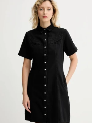 Levi's sukienka jeansowa kolor czarny mini prosta 001HR