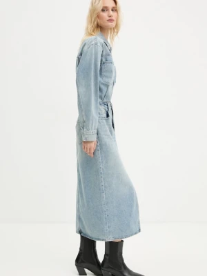 Levi's sukienka jeansowa kolor niebieski midi prosta 0002Q
