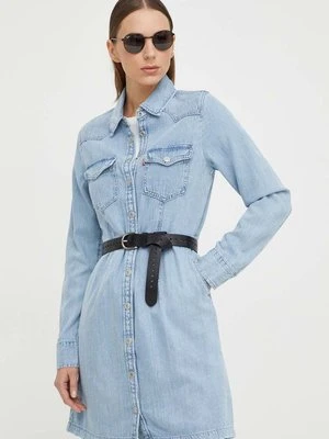 Levi's sukienka jeansowa kolor niebieski mini prosta