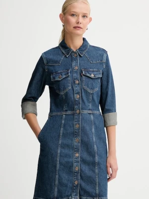 Levi's sukienka kolor niebieski mini rozkloszowana A7592