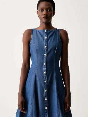 Levi's sukienka koszulowa z lyocellem MERCER SL MINI niebieski