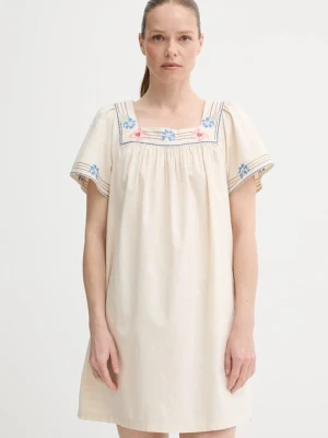 Levi's sukienka z domieszką lnu AMBRE BABYDOLL DRESS kolor beżowy mini rozkloszowana 001HT