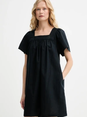 Levi's sukienka z domieszką lnu AMBRE BABYDOLL DRESS kolor czarny mini rozkloszowana 001HT