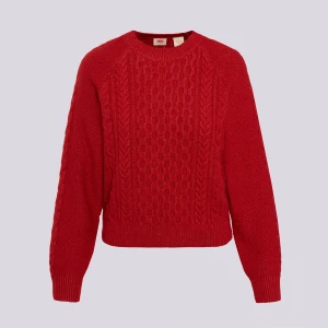 Levi's Sweter Jolie Cable Crewneck Sweater czerwony