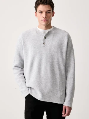 Levi's sweter męski z dodatkiem wełny WOODACRE HENLEY szary