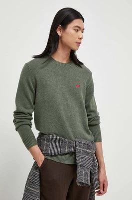 Levi's sweter wełniany męski kolor zielony lekki