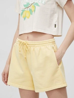 Levi's szorty bawełniane damskie kolor żółty gładkie high waist A1907.0001-YellowsOra