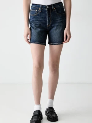 Levi's szorty damskie jeansowe 501® MID THIGH niebieski