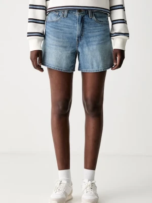 Levi's szorty damskie jeansowe CINCH MID-THIGH niebieski