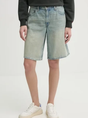 Levi's szorty jeansowe BAGGY DAD damskie kolor niebieski gładkie high waist 000MJ