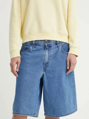 Levi's szorty jeansowe BAGGY DAD damskie kolor niebieski gładkie high waist 000MJ