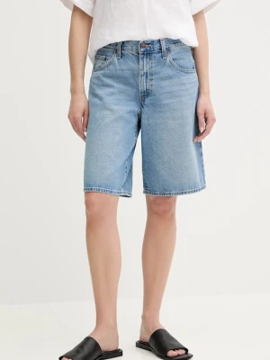Levi's szorty jeansowe BAGGY DAD damskie kolor niebieski gładkie high waist 000MJ