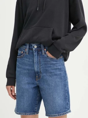 Levi's szorty jeansowe BERMUDA SHORT damskie kolor niebieski gładkie high waist A8720