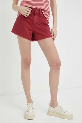 Levi's szorty jeansowe damskie kolor czerwony gładkie high waist