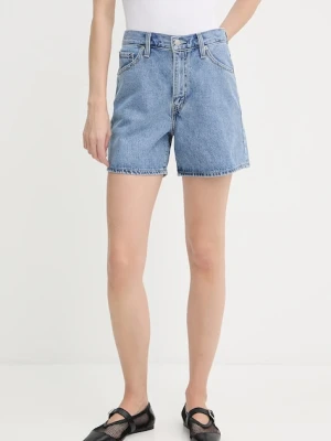 Levi's szorty jeansowe damskie kolor niebieski gładkie high waist 003KI