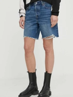 Levi's szorty jeansowe damskie kolor niebieski gładkie high waist