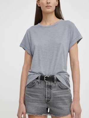 Levi's szorty jeansowe damskie kolor szary gładkie high waist