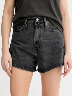 Levi's szorty jeansowe damskie kolor szary gładkie high waist A1965
