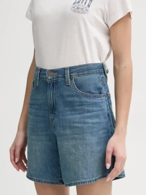Levi's szorty jeansowe HIGH BAGGY SHORT damskie kolor niebieski gładkie high waist A9311