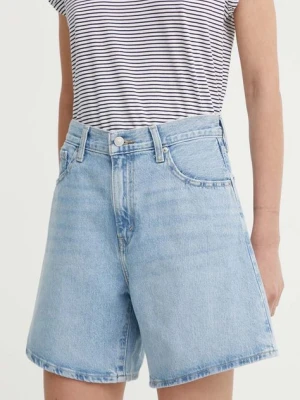 Levi's szorty jeansowe HIGH BAGGY SHORT damskie kolor niebieski gładkie high waist A9311