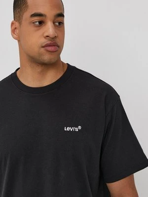 Levi's T-shirt A0637.0001 męski kolor czarny gładki A0637.0001-Blacks