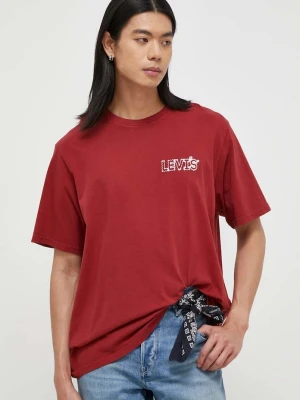 Levi's T-shirt basic męski bawełniany RELAXED FIT TEE bordowy