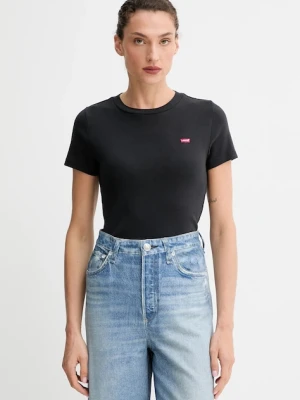 Levi's t-shirt bawełniany 2-pack damski kolor czarny 004AO