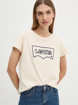 Levi's t-shirt bawełniany beżowy