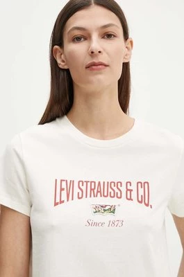 Levi's t-shirt bawełniany damski kolor beżowy 17369