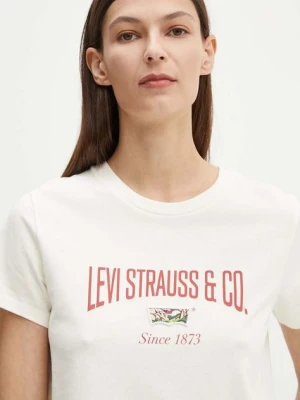 Levi's t-shirt bawełniany damski kolor beżowy 17369